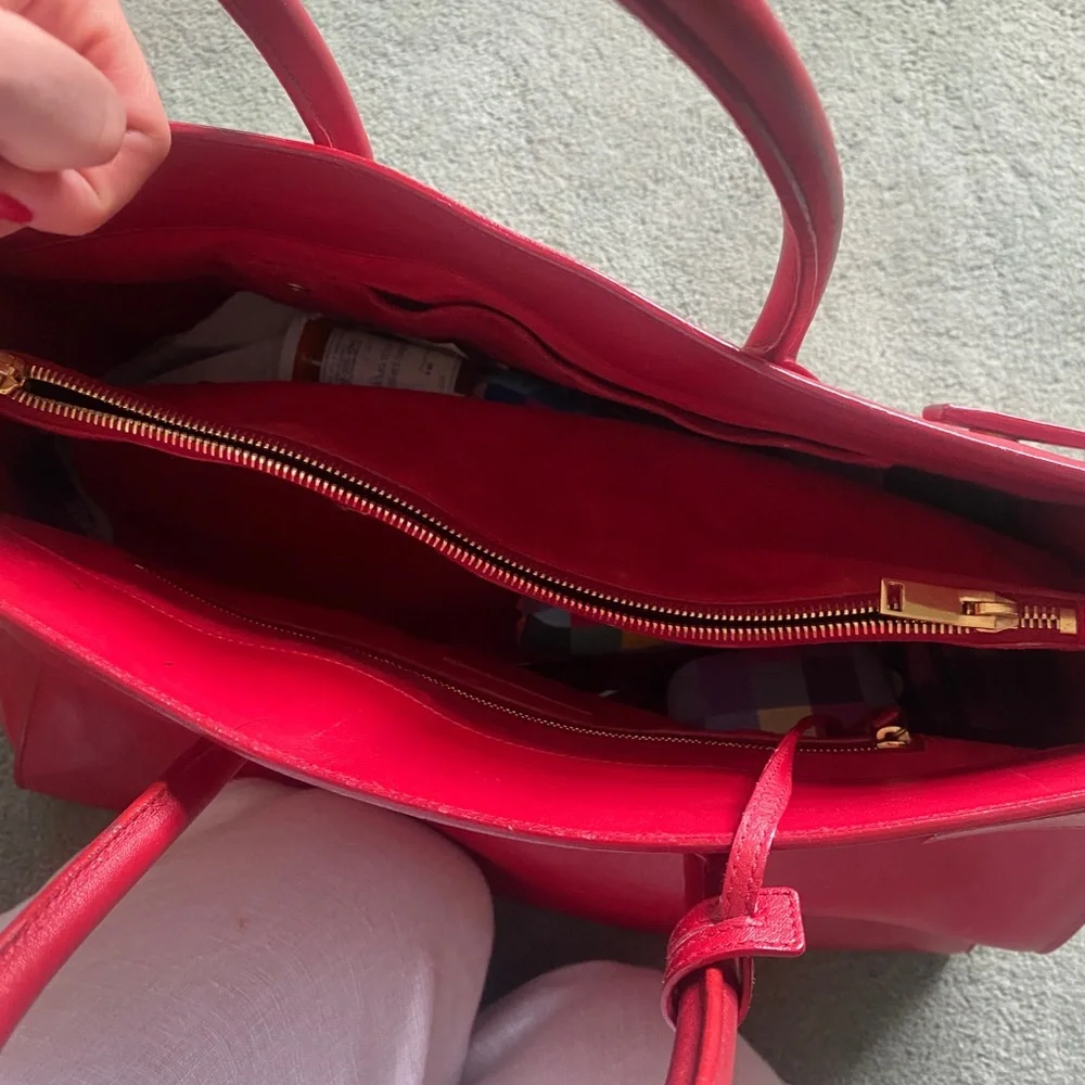 Saint Laurent LARGE Sac Du Jour, Red, YSL Hedi Slimane - Picture 8 of 16